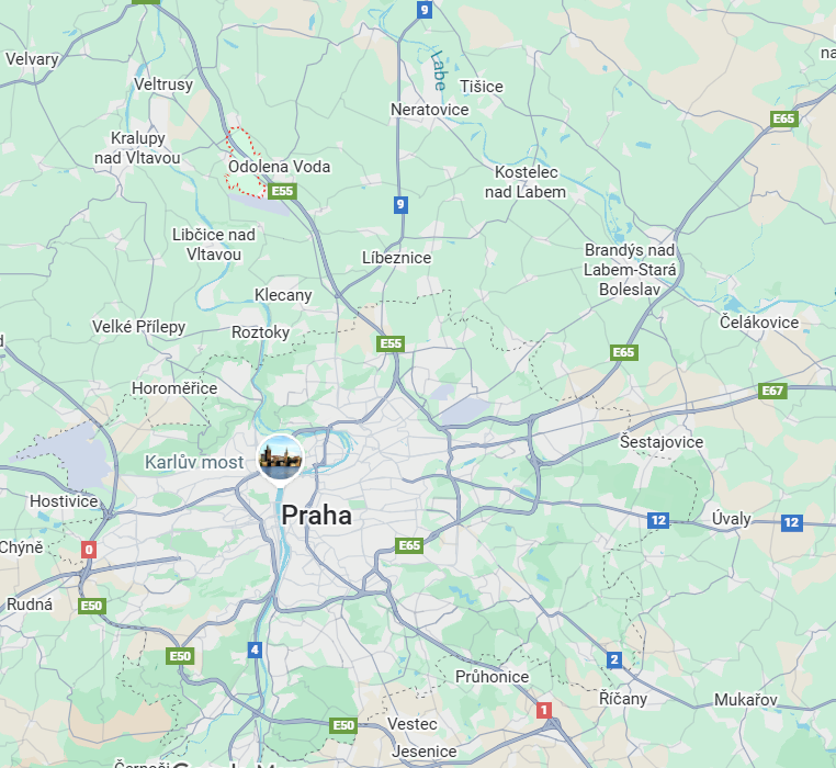 Mapa oblasti obsluhy